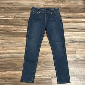 Levis Womens Blue Medium Wash Stretch Pull On Denim Skinny Jeans Size 6